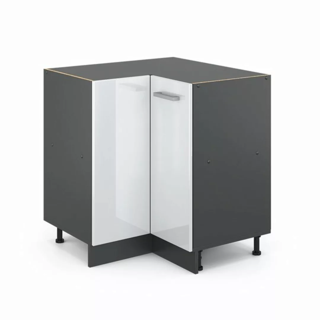 Vicco Küchenschrank Unterschrank Eckunterschrank 87 cm R-Line Anthrazit wei günstig online kaufen