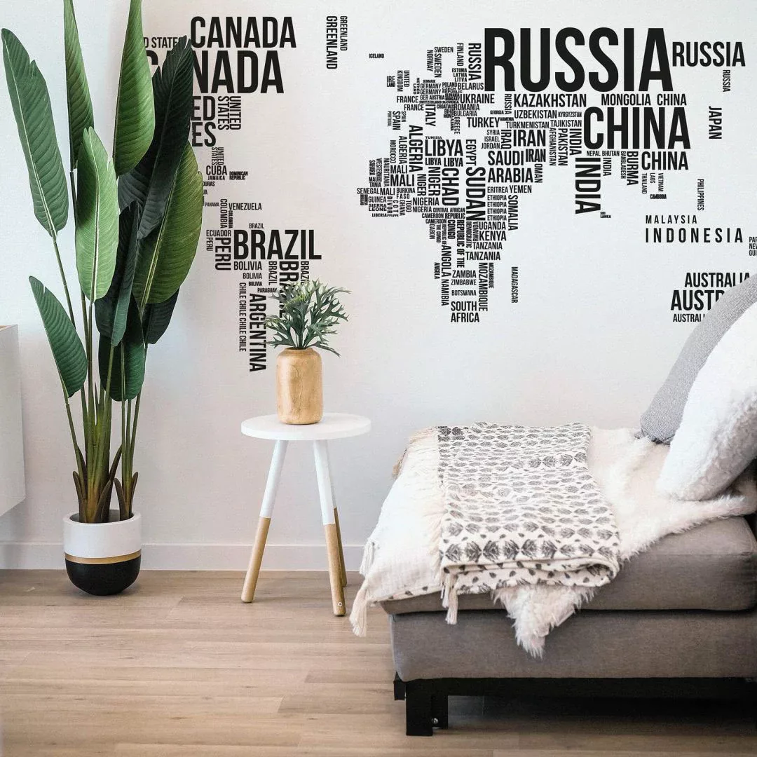 Wall-Art Wandtattoo »Schriftzug Weltkarte Lernhilfe«, (1 St.), selbstkleben günstig online kaufen