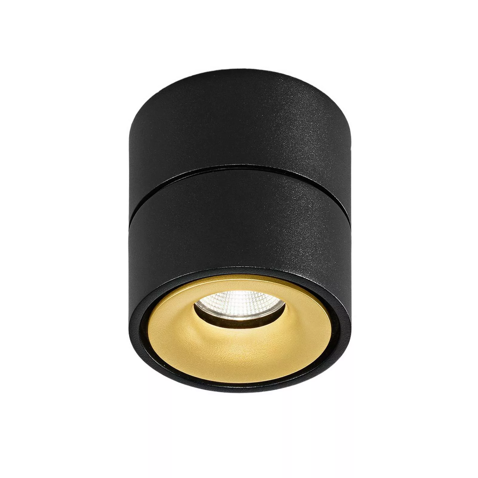 Egger Clippo LED-Deckenspot, schwarz-gold, 3.000K günstig online kaufen