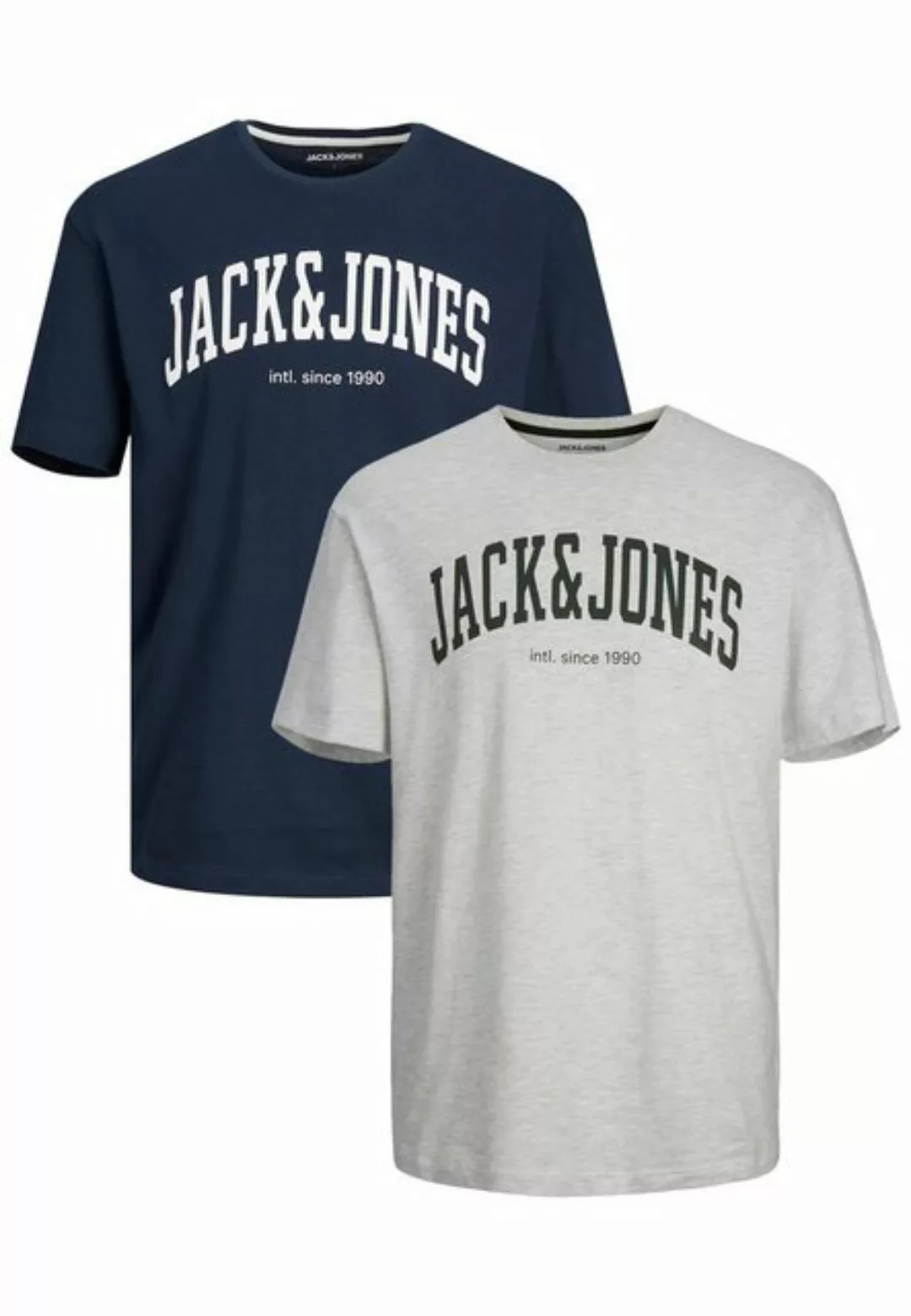 Jack & Jones T-Shirt 2-er Set Logo T-Shirt Kurzarm Basic Shirt JJELOGO (2-t günstig online kaufen