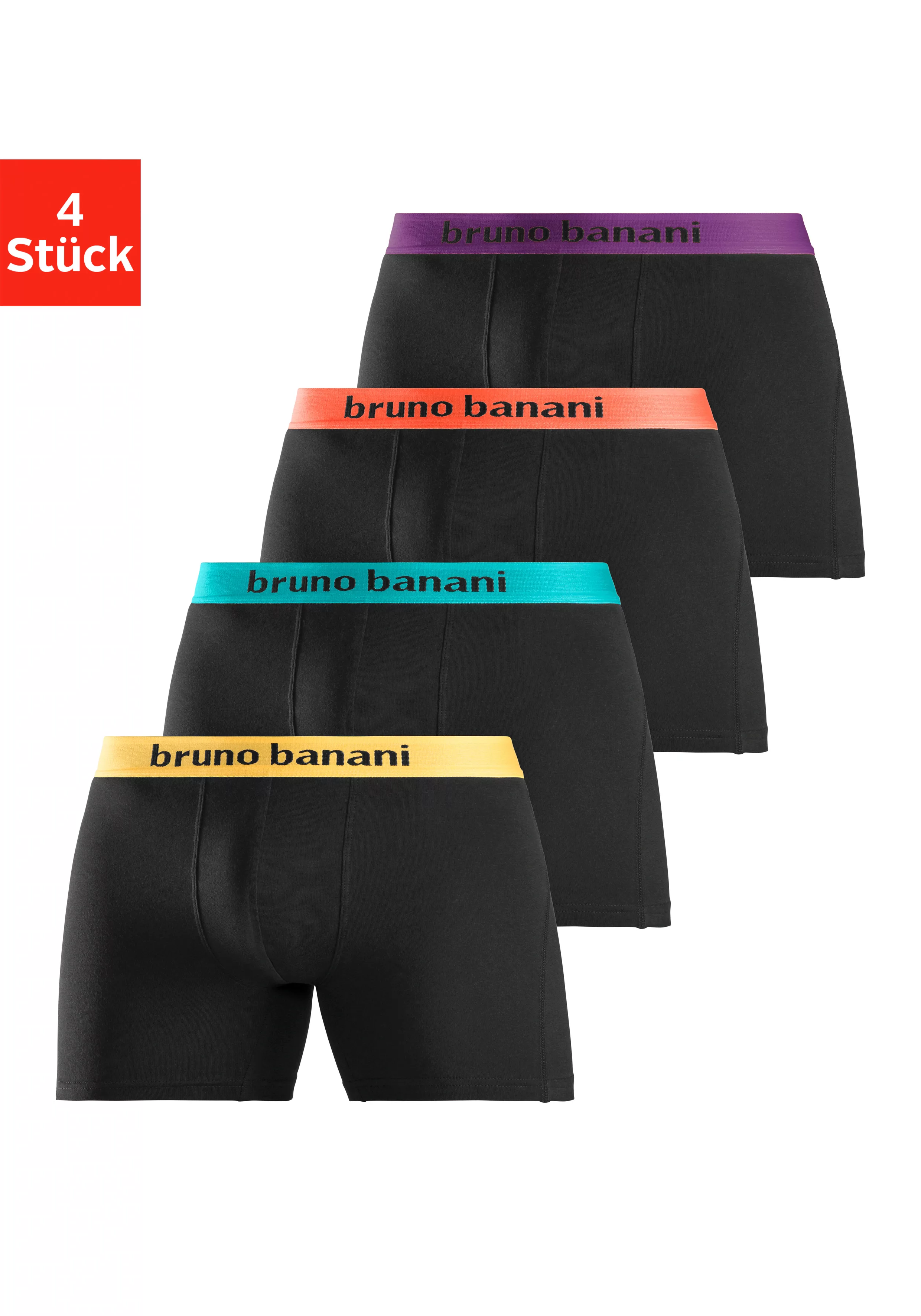 Bruno Banani Boxer "Unterhose für Herren", (Packung, 4 St.), mit längerem B günstig online kaufen