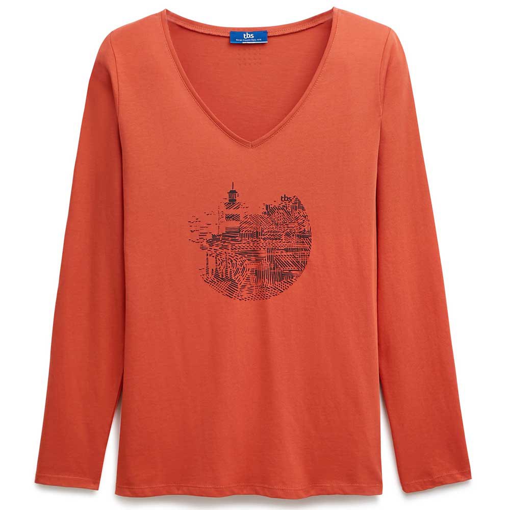 Tbs Elitever Langarm V-ausschnitt T-shirt XL Red günstig online kaufen