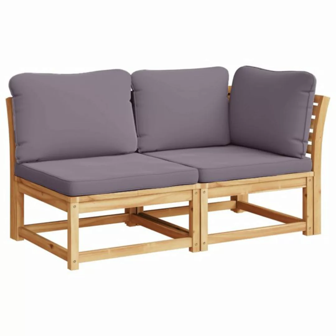 vidaXL Sofaelement 2-tlg. Garten-Lounge-Set mit Kissen Massivholz Akazie (1 günstig online kaufen