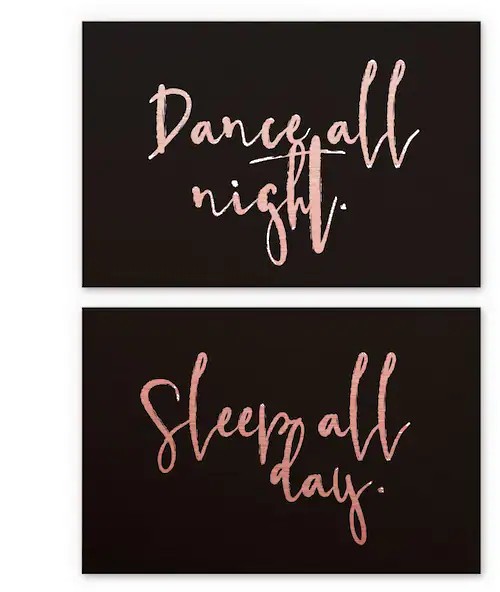 Wall-Art Mehrteilige Bilder »Kupfereffekt Dance and sleep«, Schriftzug, (Se günstig online kaufen