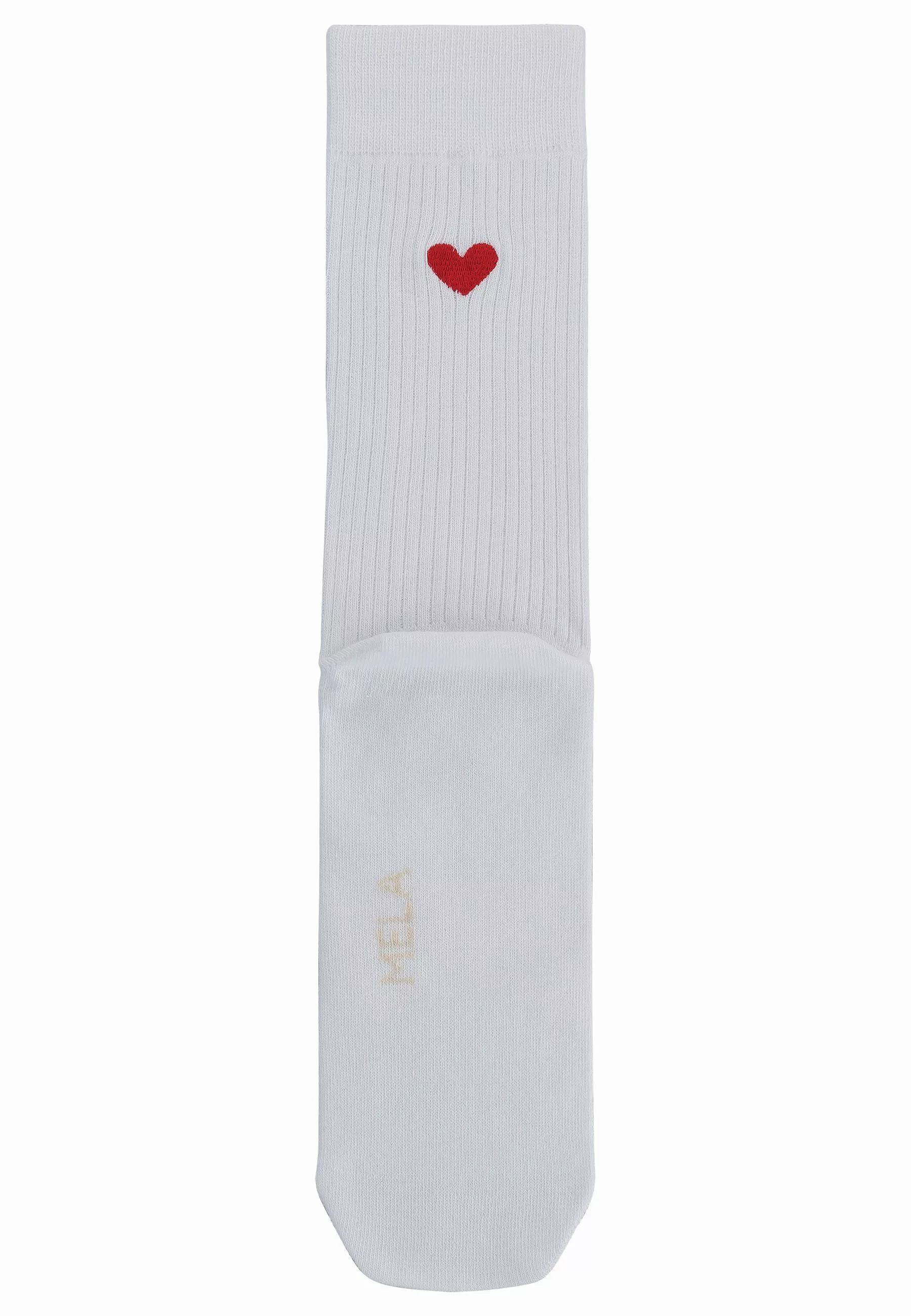 MELA Socken Unisex Gerippte Socken Stickerei günstig online kaufen
