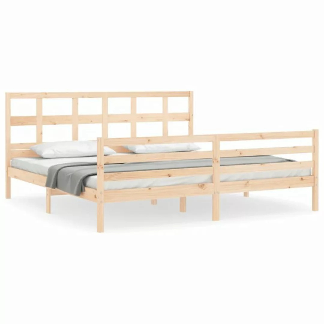 vidaXL Bett, Massivholzbett mit Kopfteil 200x200 cm günstig online kaufen