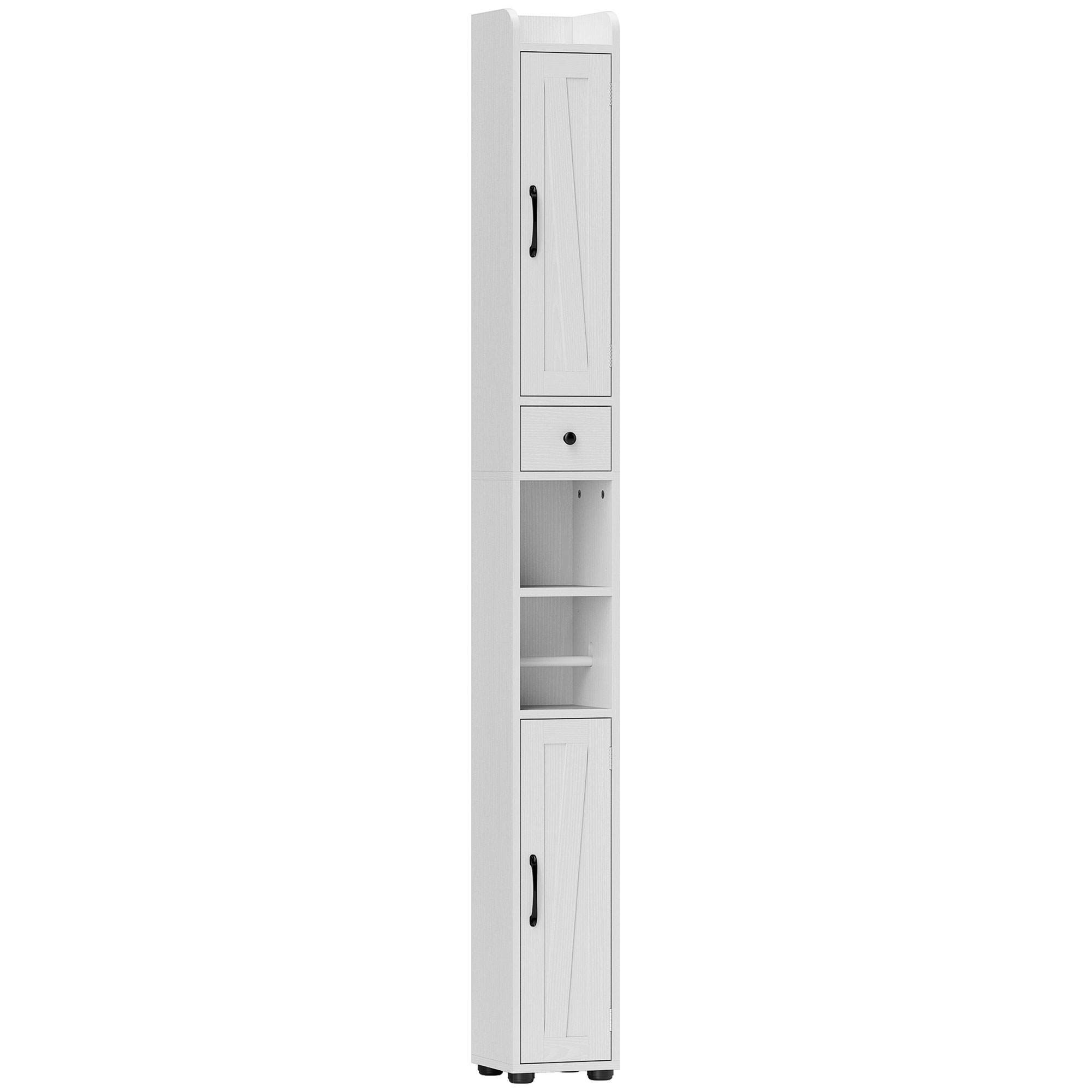 HOMCOM Hochschrank Badezimmer, Badezimmerschrank Säule, 2 Türen, Schublade, günstig online kaufen
