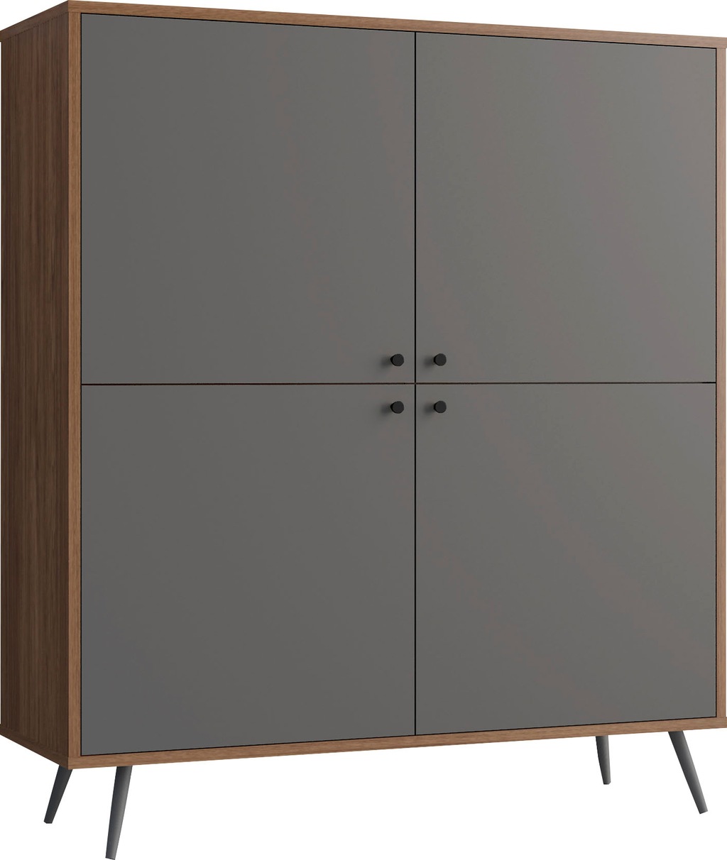 SalesFever Highboard, Stauraumschrank in moderner Farbkombination von Walnu günstig online kaufen