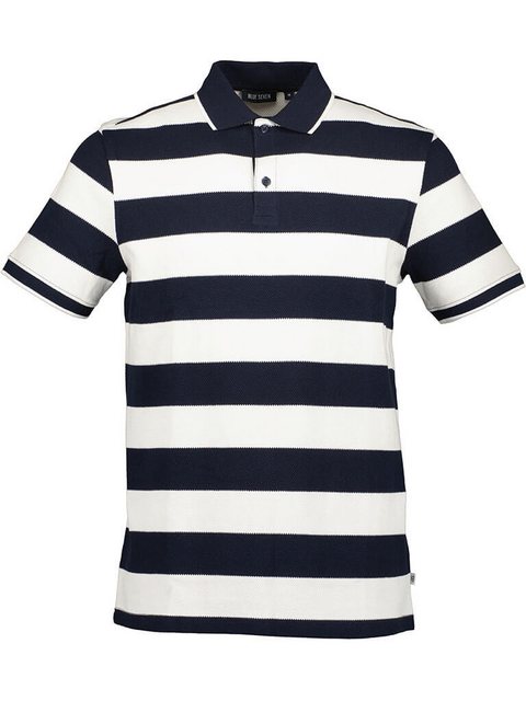 Blue Seven Poloshirt Herren Kurzarm-Shirt im Allover-Streifen-Design mit Po günstig online kaufen