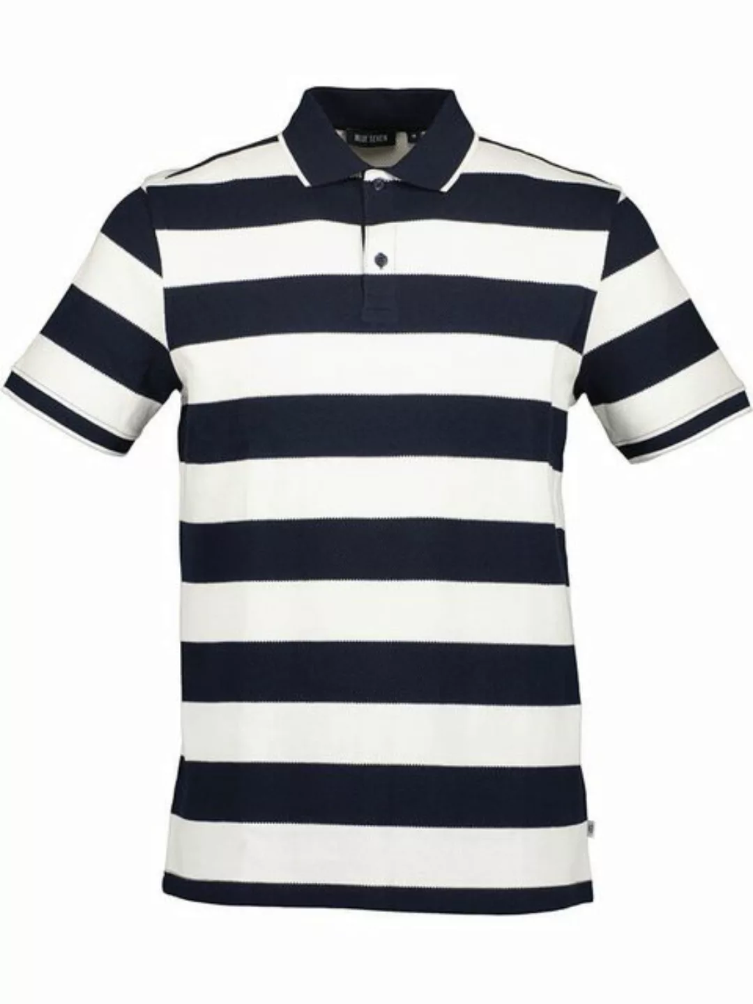 Blue Seven Poloshirt Herren Kurzarm-Shirt im Allover-Streifen-Design mit Po günstig online kaufen