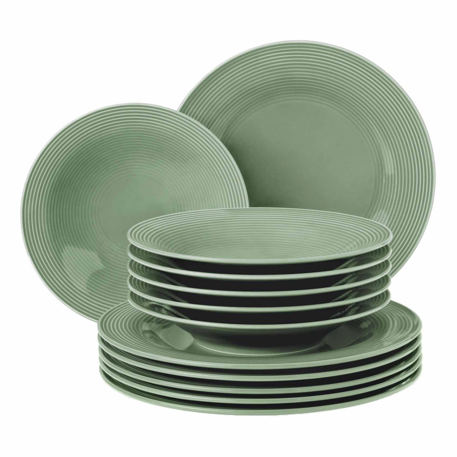 Seltmann Weiden Beat Coor Glaze Tafelservice 12-teilig Salbeigrün günstig online kaufen