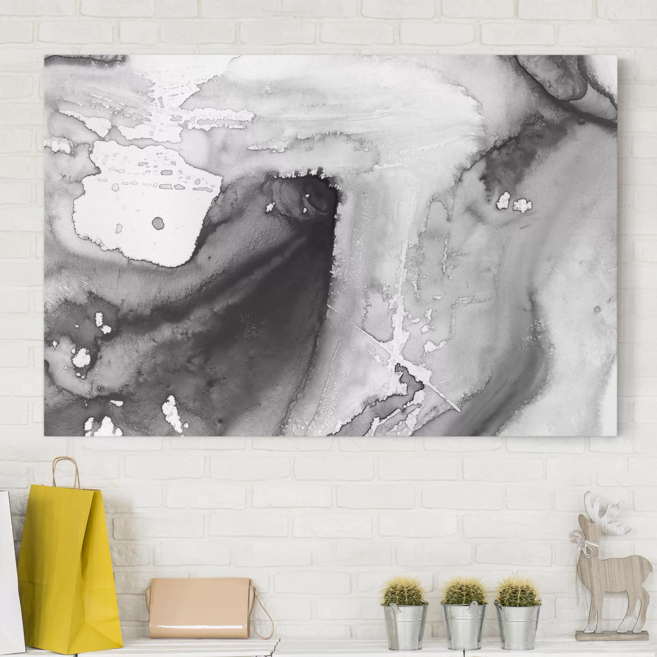 Leinwandbild Abstrakt - Querformat Dunst und Wasser I günstig online kaufen