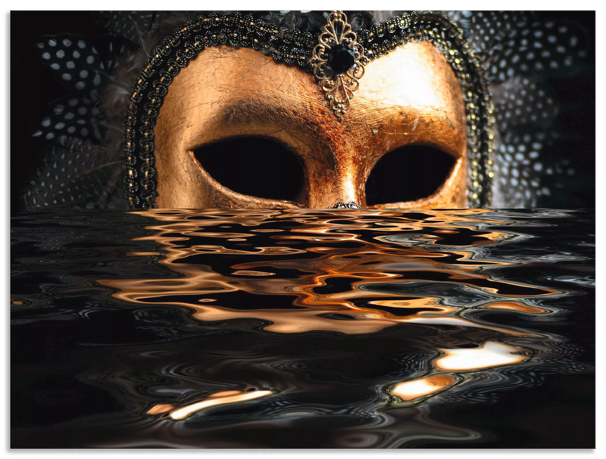 Artland Wandbild "Venezianische Maske mit Blattgold", Karneval, (1 St.), al günstig online kaufen