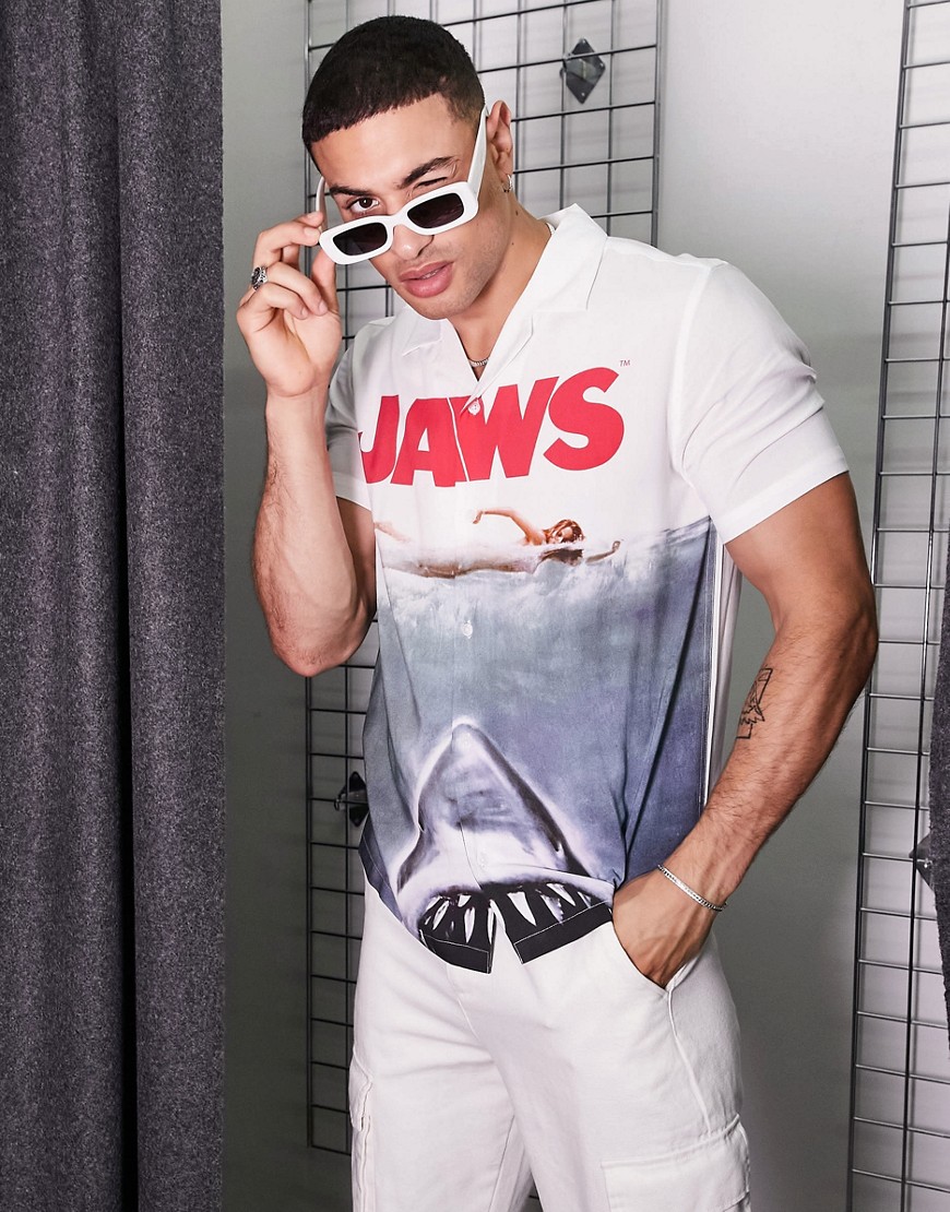 Topman – Mehrfarbiges Hemd mit 'Jaws'-Print günstig online kaufen