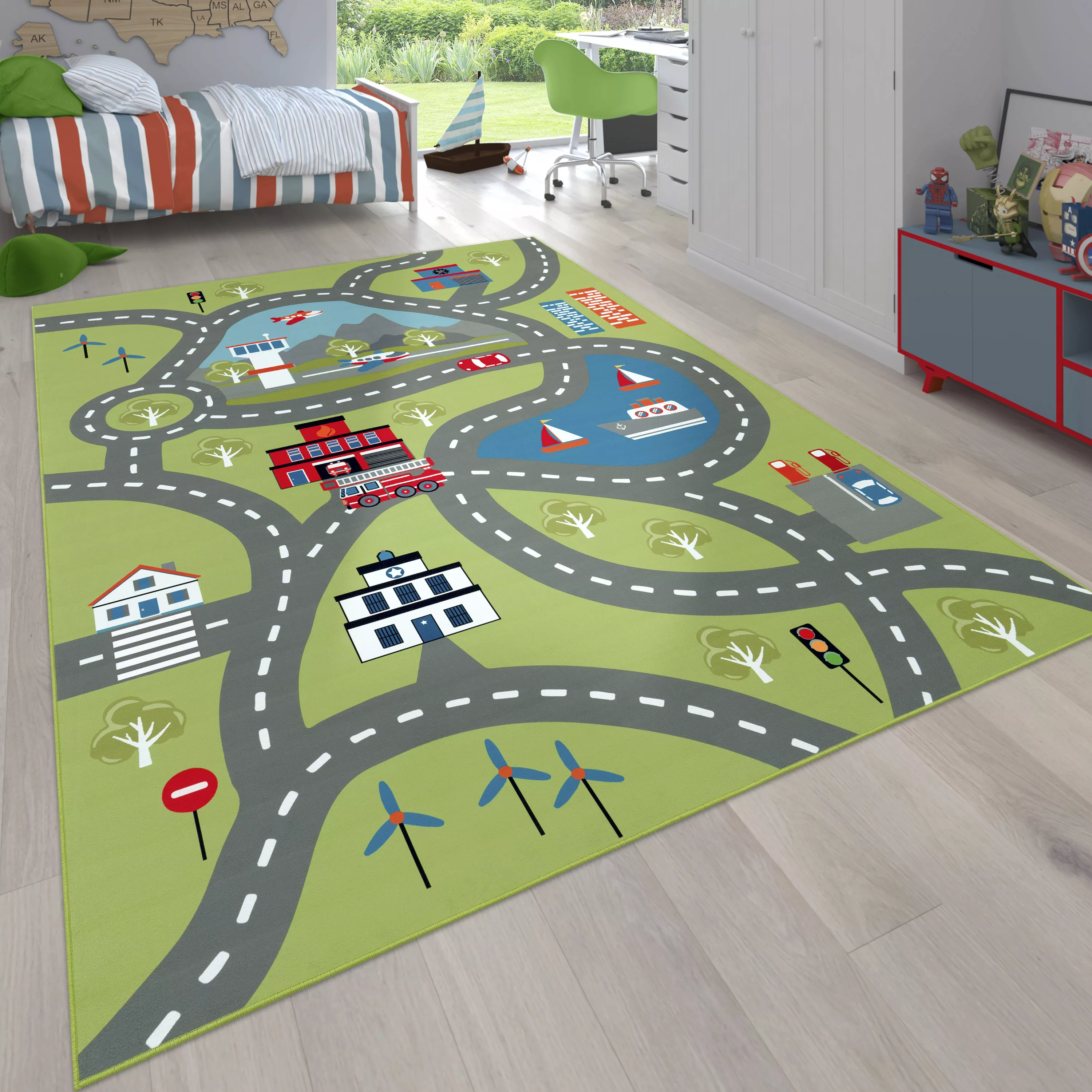 Paco Home Kinderteppich »Bino 562«, rechteckig, Kurzflor, Straßen-Spiel-Tep günstig online kaufen