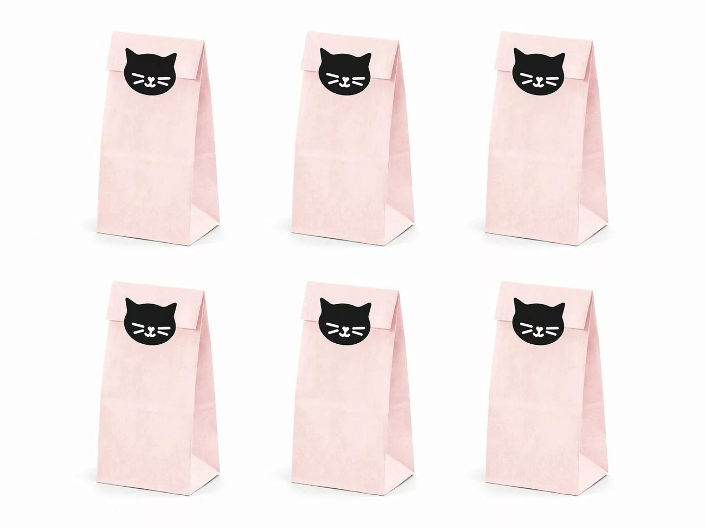 partydeco Papierdekoration, Papiertüten mit Katzen Aufklebern günstig online kaufen