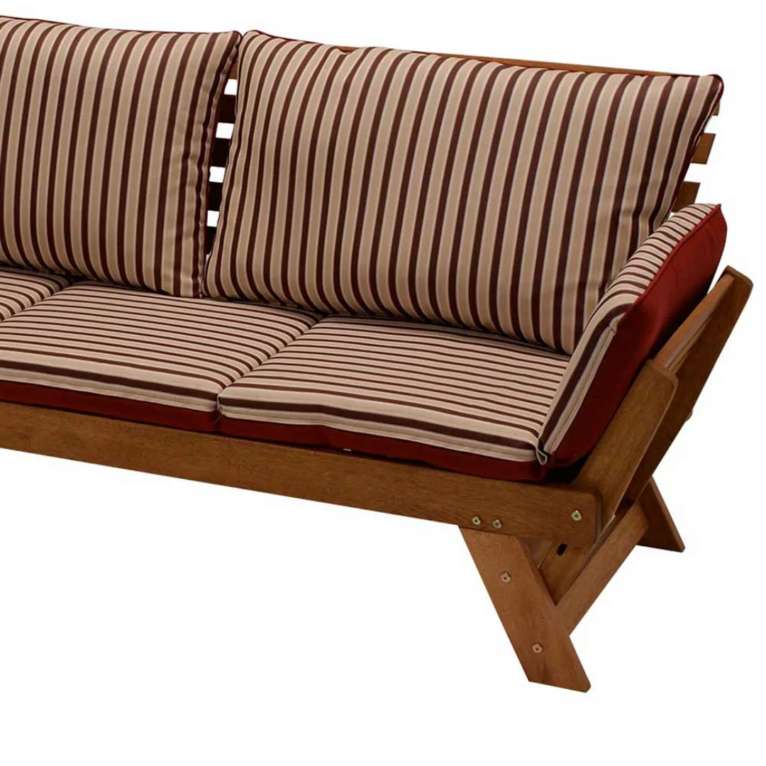 Klappcouch für Garten Rot Beige gestreift günstig online kaufen