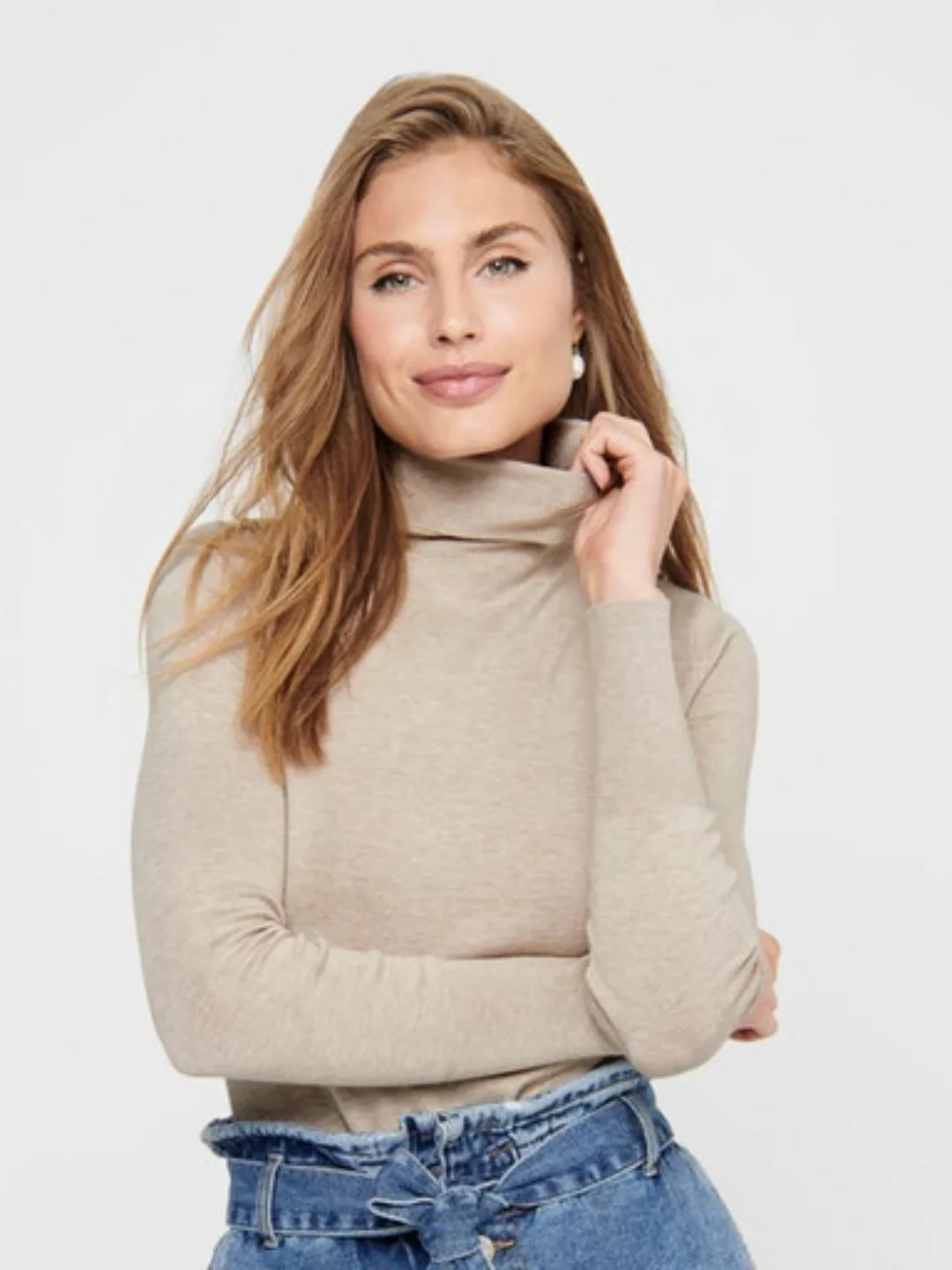 ONLY Rollkragen Strickpullover Damen White günstig online kaufen