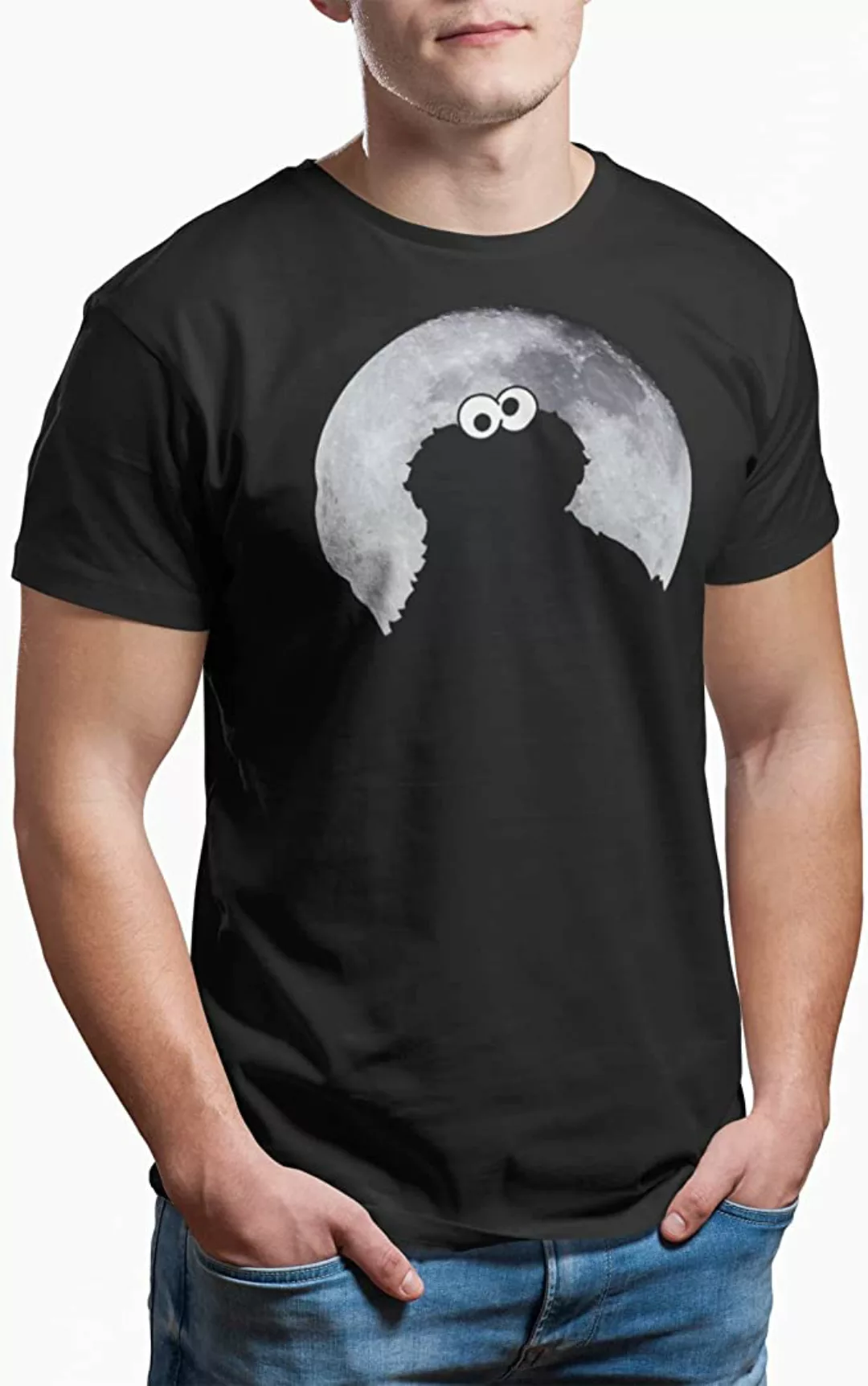 Sesamstrasse Cookie Monster Moonnight Herren T-Shirt schwarz günstig online kaufen