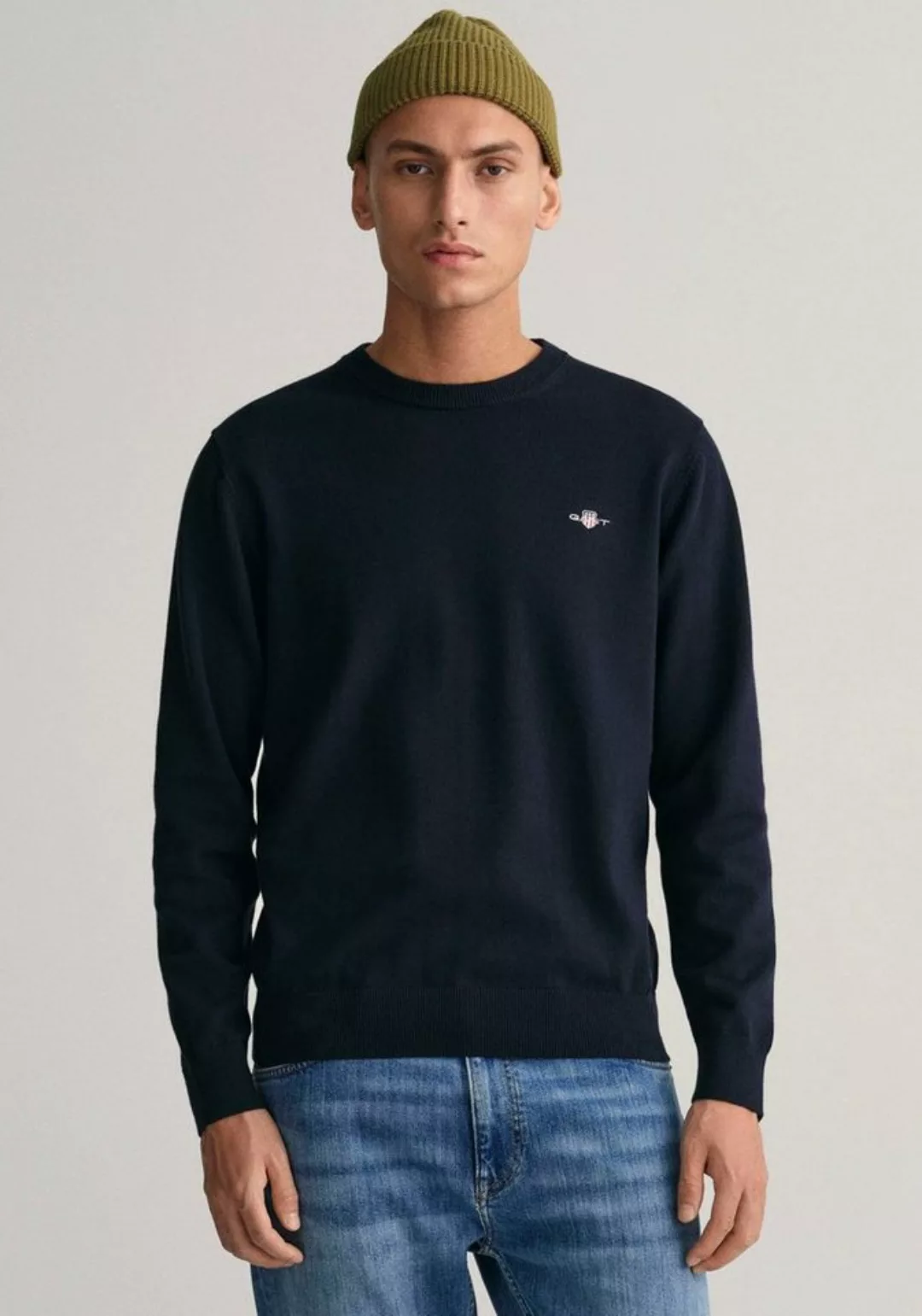 Gant Rundhalspullover CLASSIC COTTON C-NECK Premium Strickpullver aus weich günstig online kaufen