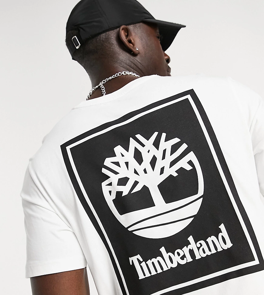 Timberland – Back Stack – T-Shirt in Weiß – exklusiv bei ASOS-Schwarz günstig online kaufen