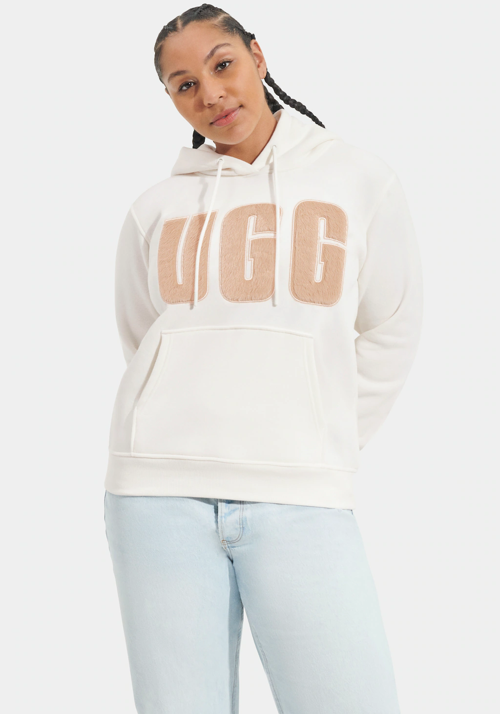 UGG Kapuzensweatshirt Rey UGGfluff Logo Hoodie günstig online kaufen