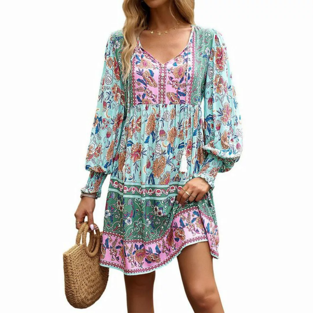 ZWY Dirndl Bedrucktes Kleid Herbst Außenhandel Amazon Urlaub günstig online kaufen