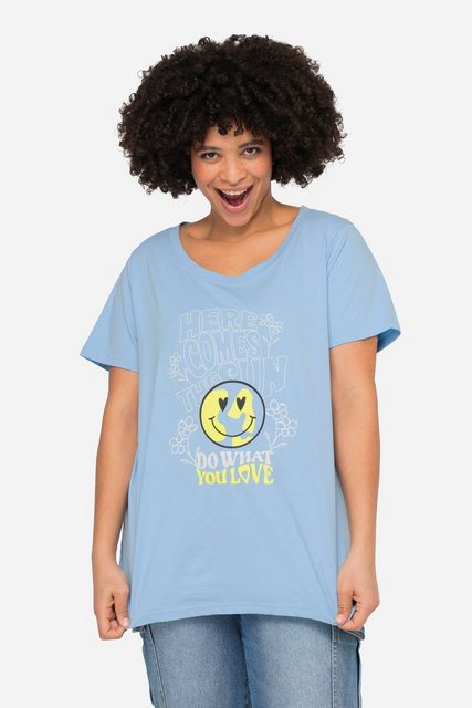 Angel of Style T-Shirt T-Shirt oversized Smiley Rundhals Halbarm günstig online kaufen