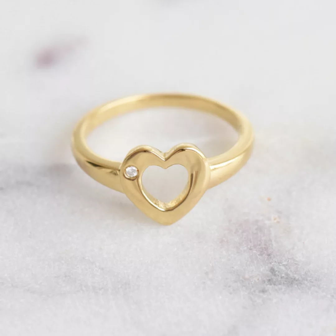 Romantischer Silberner Ring Mit Einem Diamanten Celine günstig online kaufen
