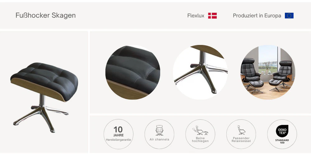 FLEXLUX Fußhocker "Skagen, Beinstütz für Entspannung, Premium-Komfort, Scan günstig online kaufen