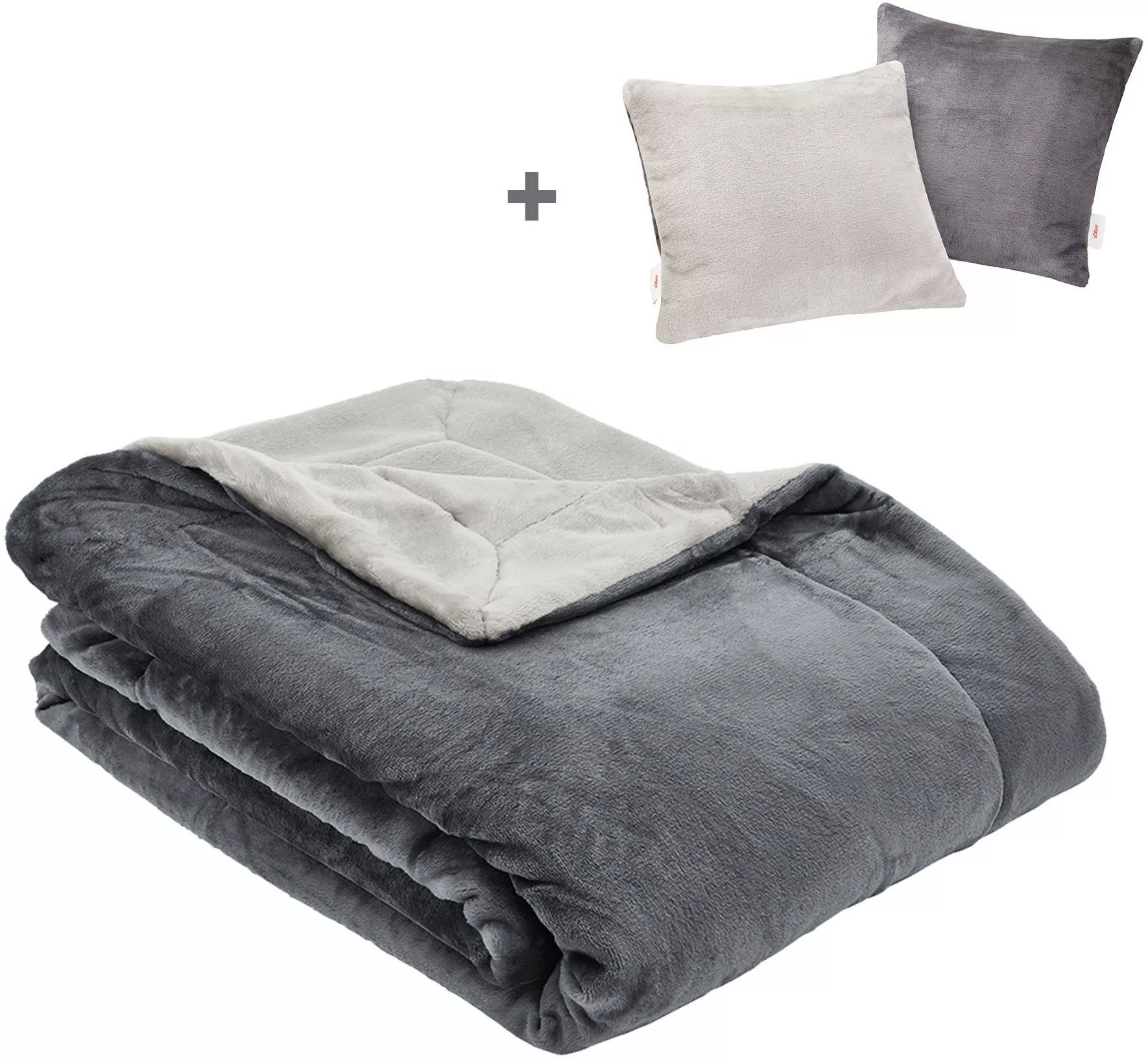 s.Oliver Wohndecke »Doublesoft, Kuscheldecke, BIG DEAL Angebot, Kissen gesc günstig online kaufen