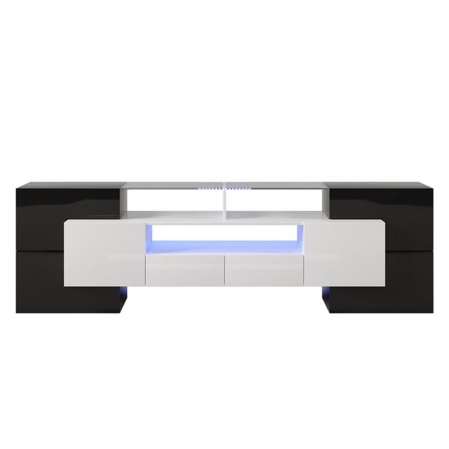 XDOVET TV-Schrank TV-Tisch Hochglanz Stilvoller Lowboard Variable LED-Beleu günstig online kaufen