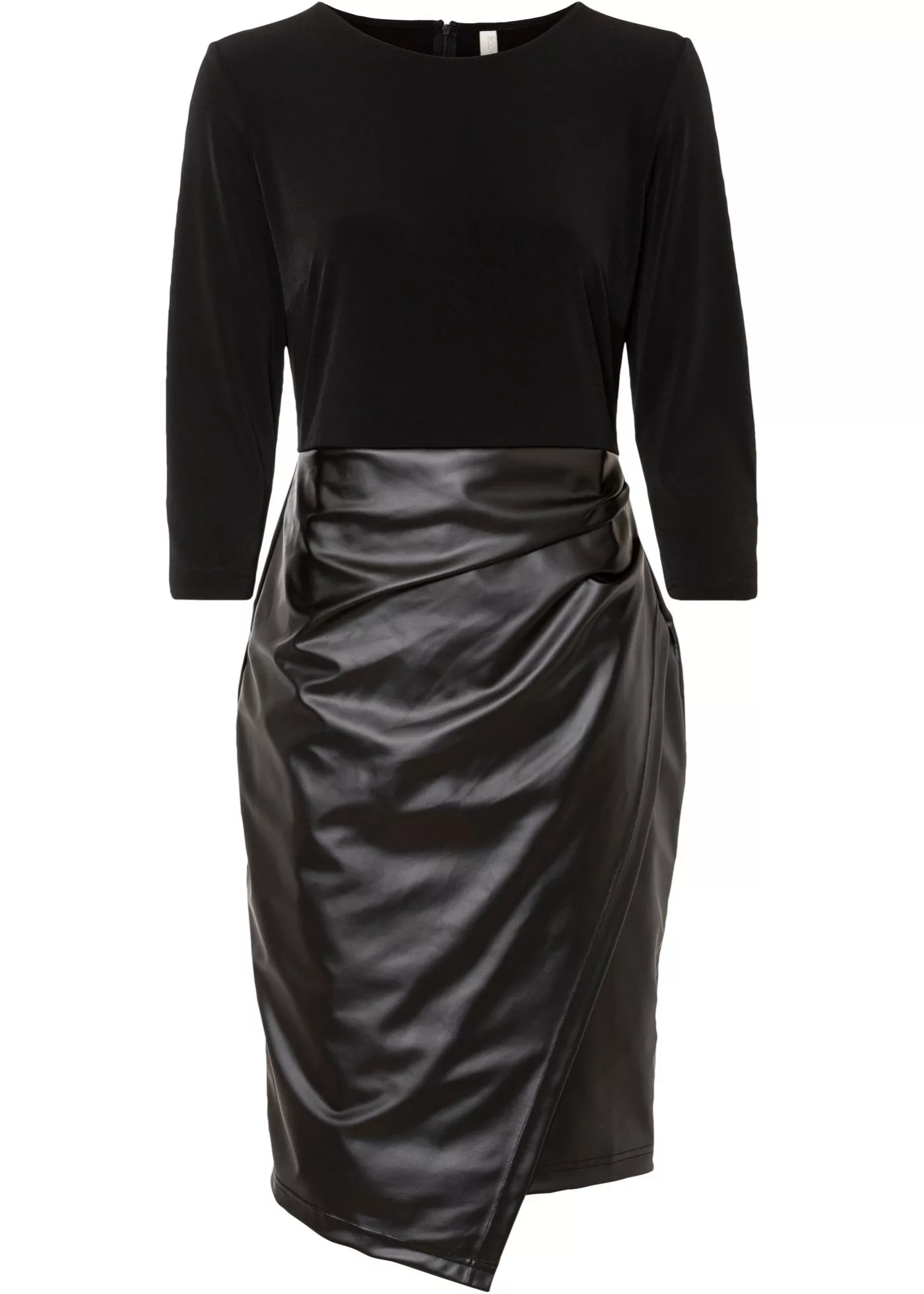 Kleid mit Lederimitat günstig online kaufen