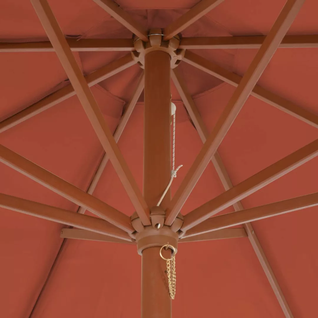 Sonnenschirm Mit Holz-mast 300 Cm Terrakotta günstig online kaufen