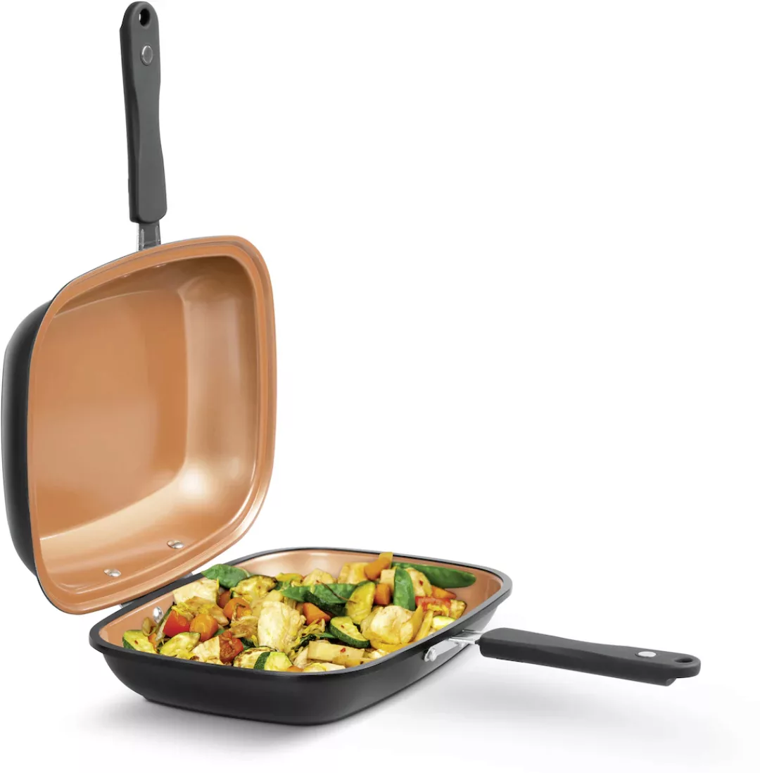 LIVINGTON Bratpfanne »Black Doubletta Basic Set«, Aluminium, (1 tlg.), 2-in günstig online kaufen