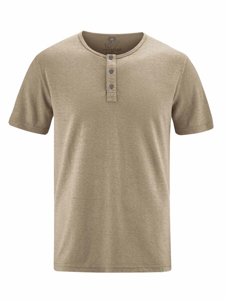 Hempage Herren T-shirt Henley Hanf/bio-baumwolle günstig online kaufen