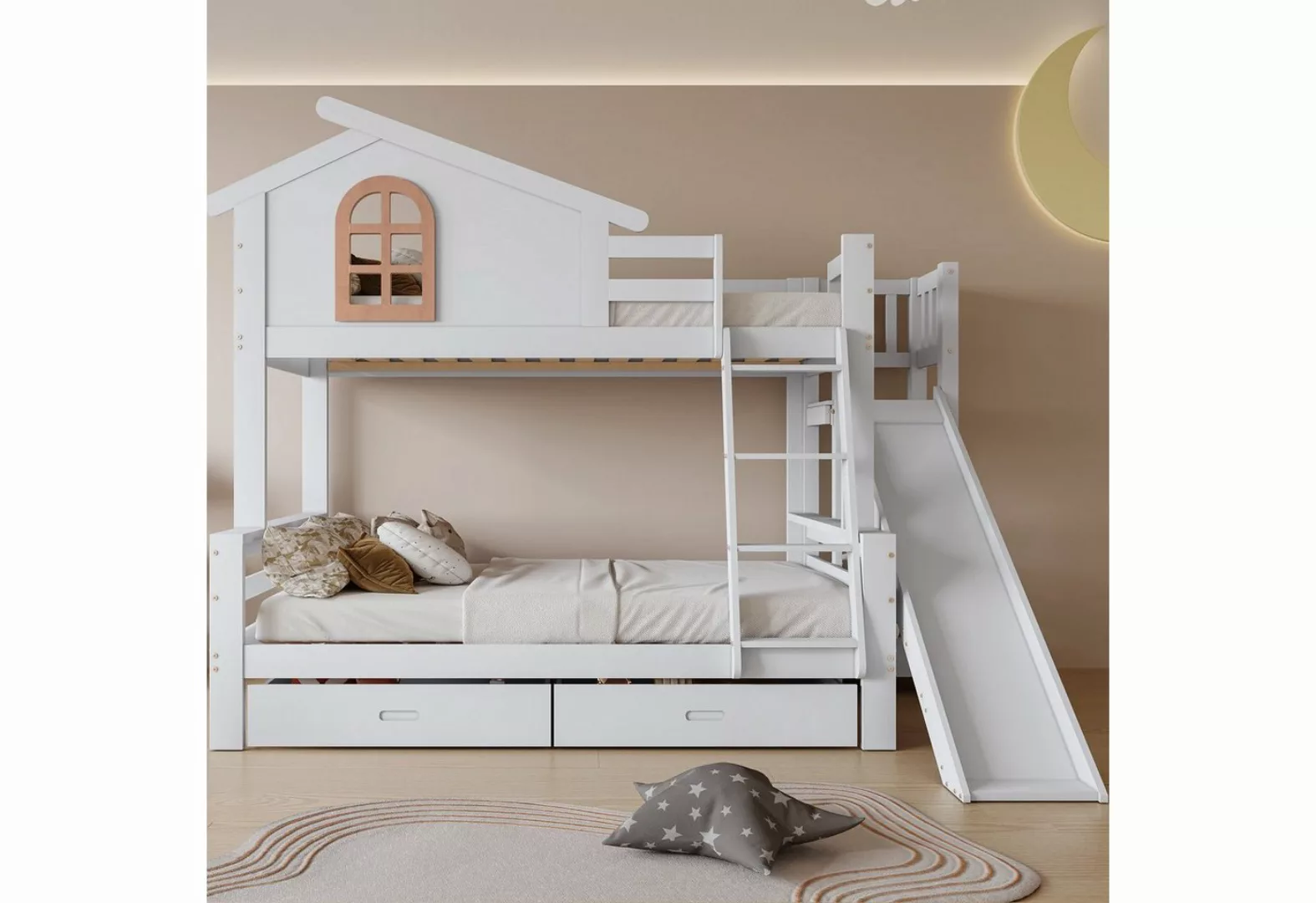 OKWISH Etagenbett Stauraumbett Kinderbett Holzbett (mit charakteristischen günstig online kaufen