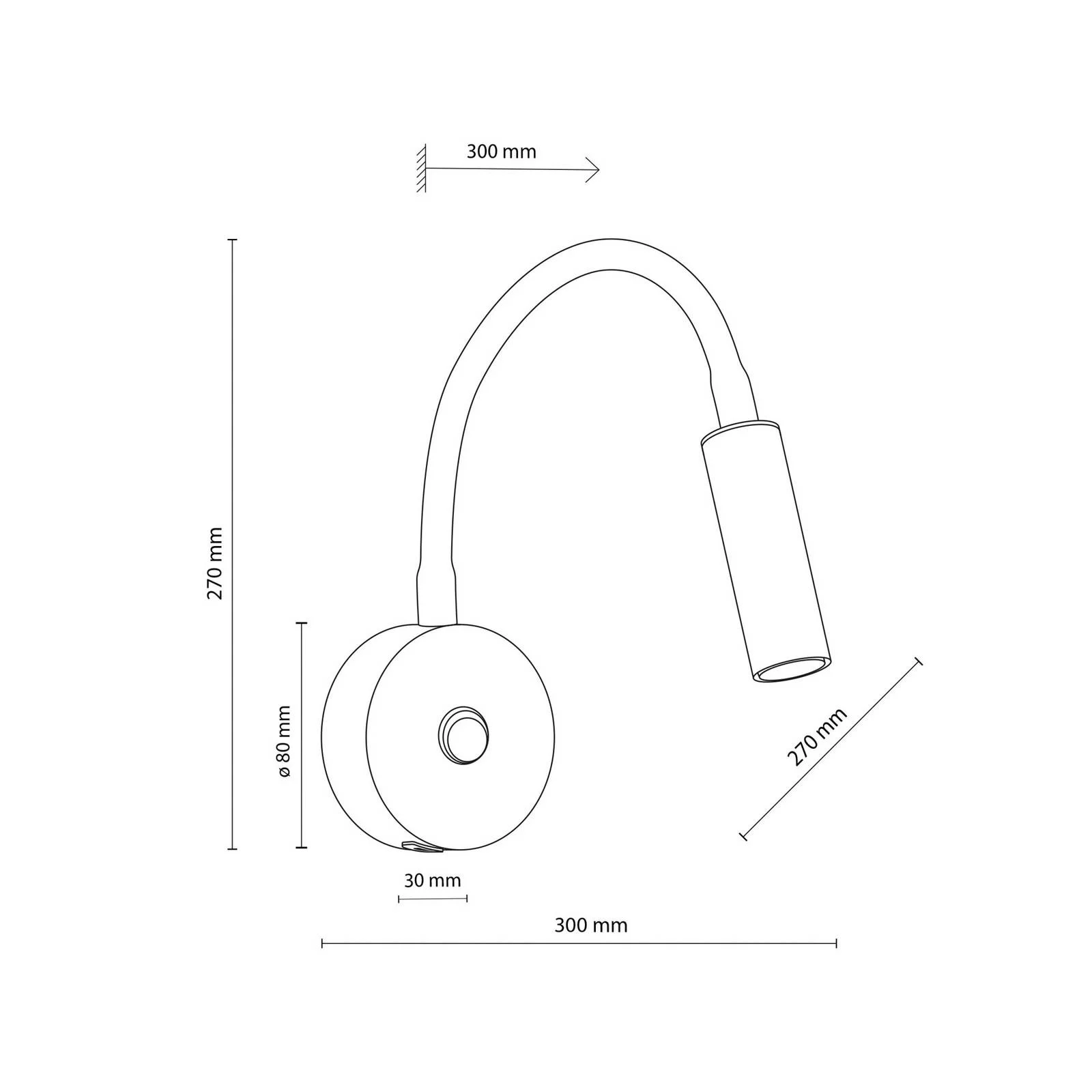 Wandleuchte Lagos USB, schwarz/goldfarben, Höhe 27 cm günstig online kaufen