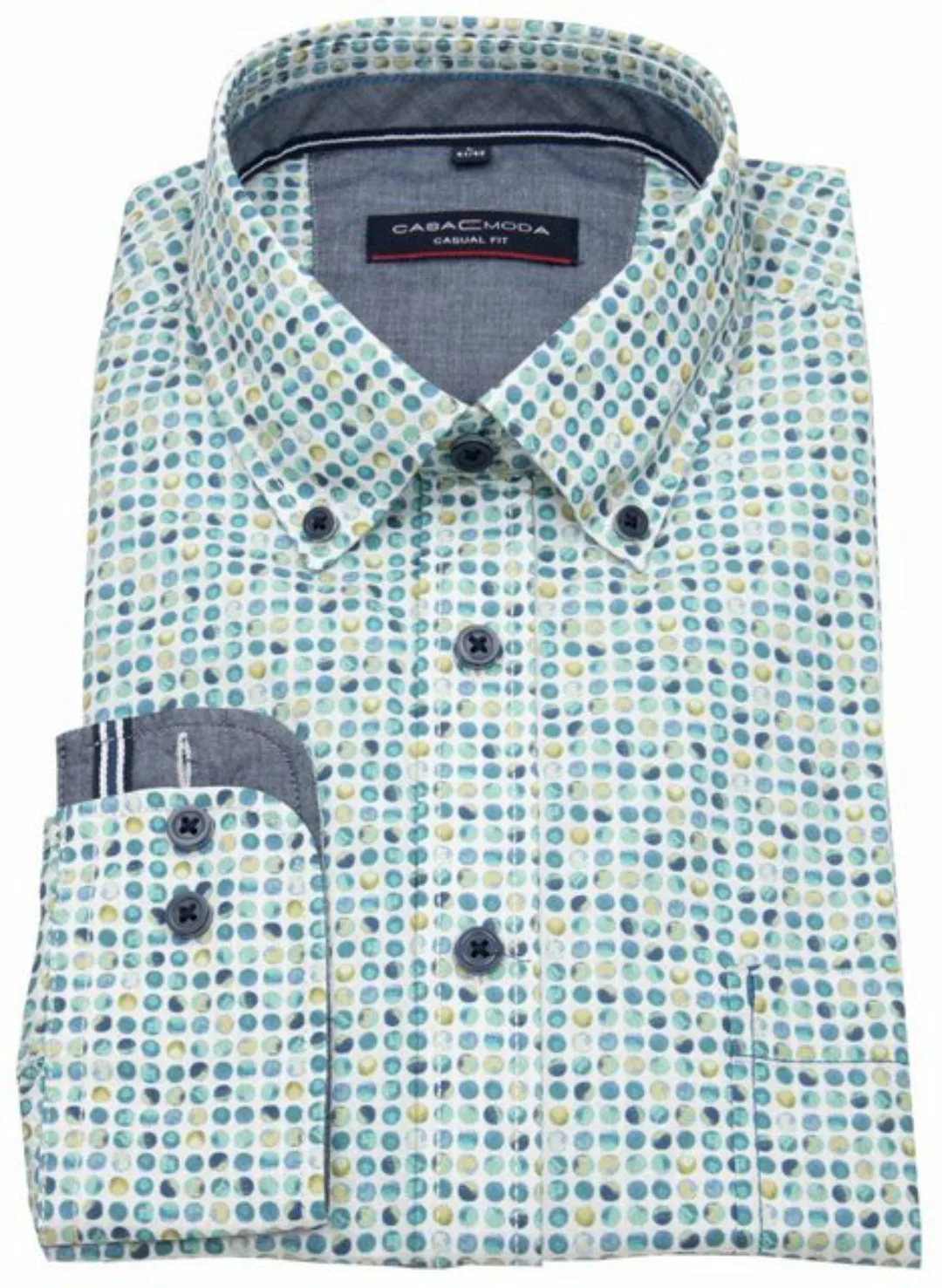 CASAMODA Langarmhemd Casamoda Comfort Fit Button-Down-Kragen Kontrastknöpfe günstig online kaufen