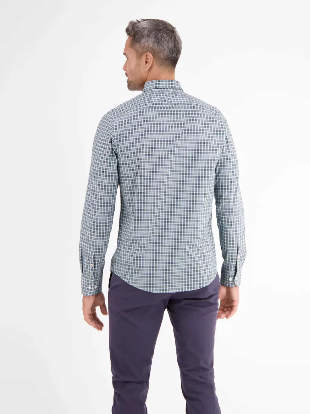 LERROS Langarmhemd "LERROS Button-Down-Hemd mit Minimal-Check" günstig online kaufen