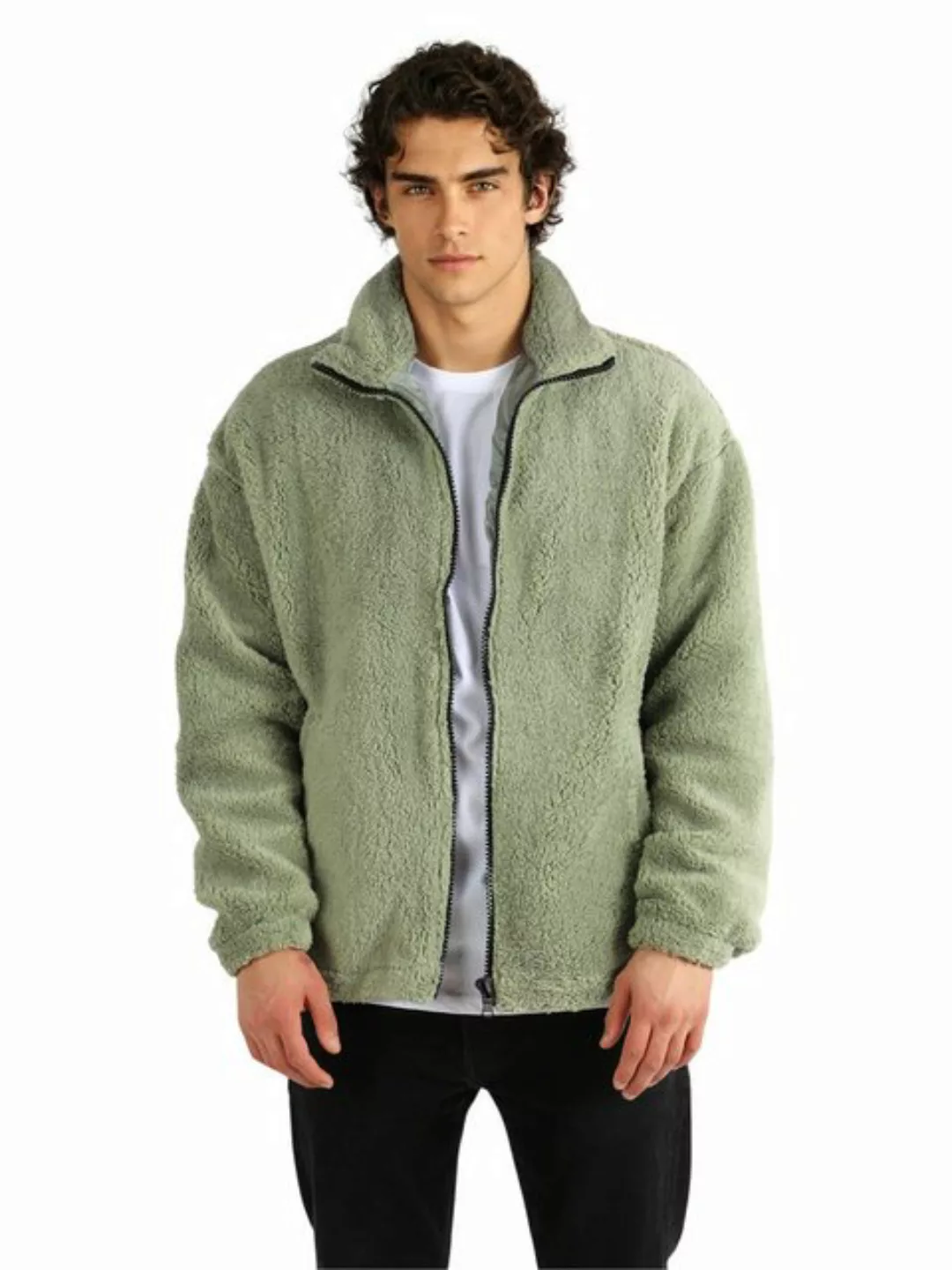 Megaman Jeans Hoodie Herren Plüsch-Sweatshirt Sweatshirt Pullover mit Zippe günstig online kaufen