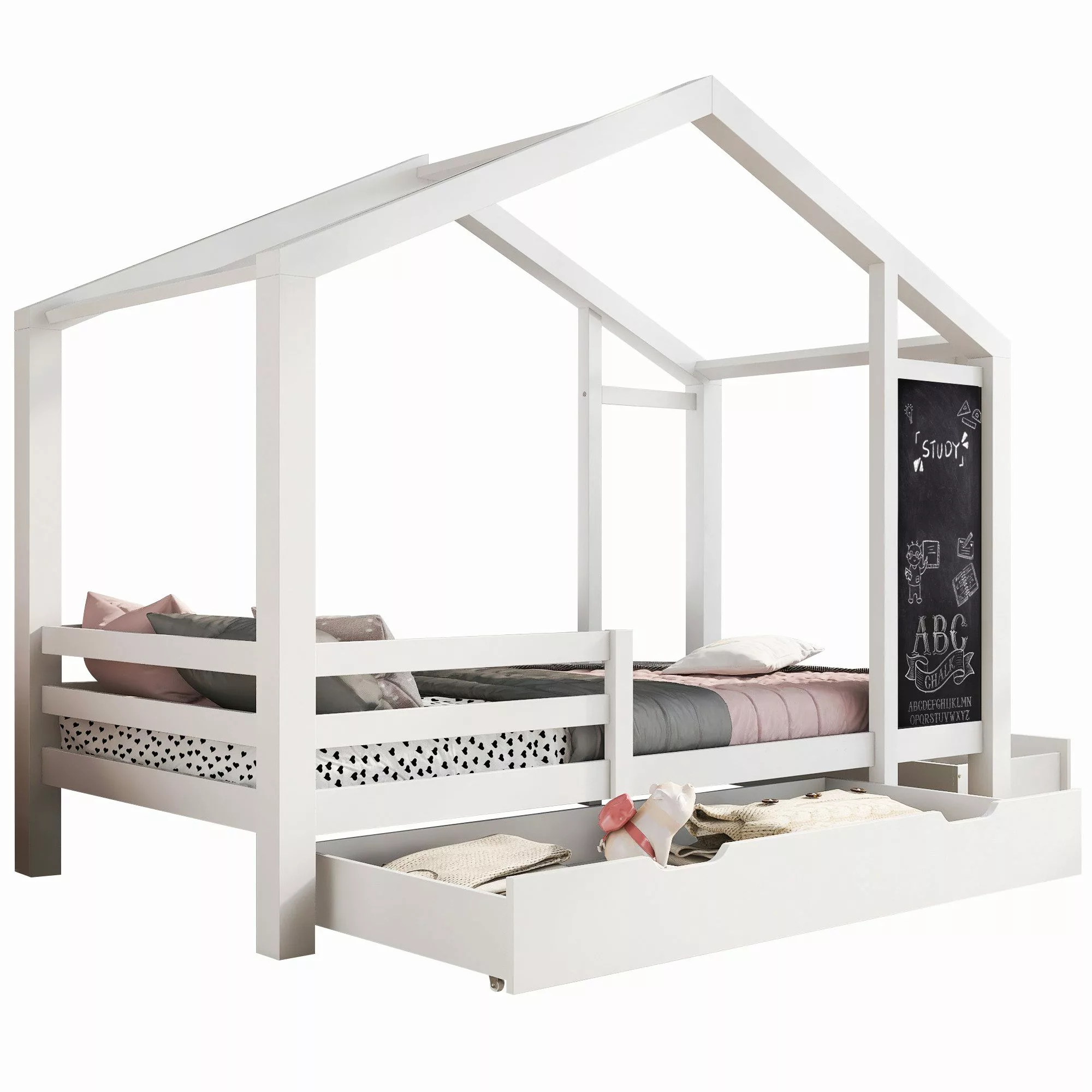 BlingBin Kinderbett Hausbett Hochbett mit Schubladen günstig online kaufen