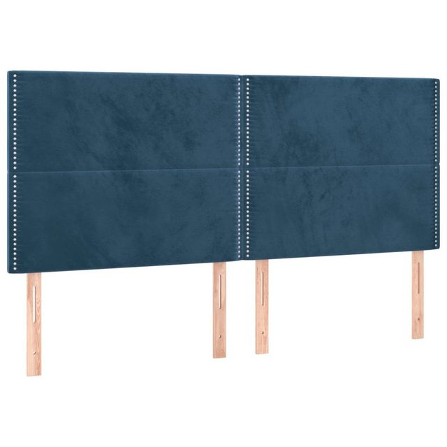 vidaXL Bett, Kopfteile 4 Stk. Dunkelblau 100x5x78/88 cm Samt günstig online kaufen