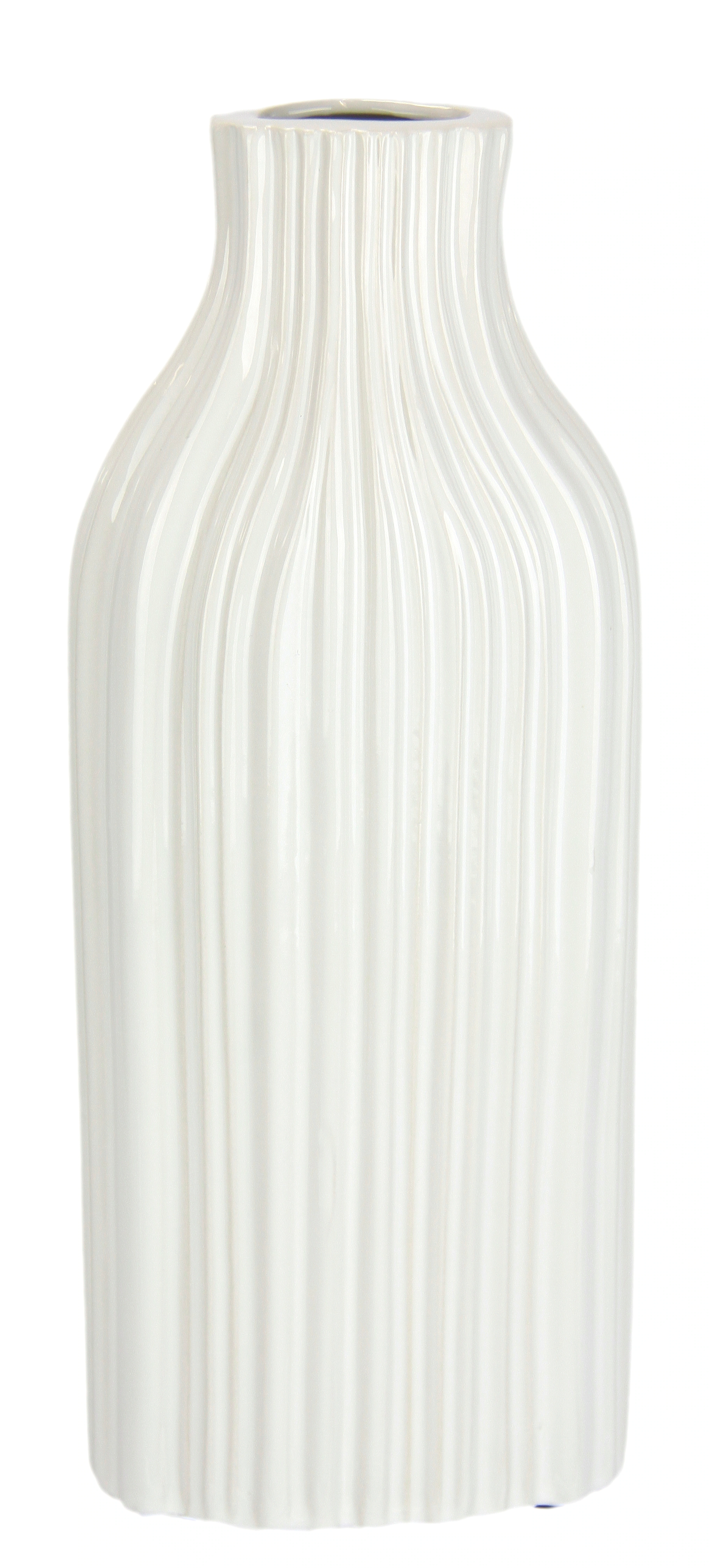 I.GE.A. Dekovase "Blumenvase aus Keramik, geriffelt, bauchig, glänzend, Ker günstig online kaufen