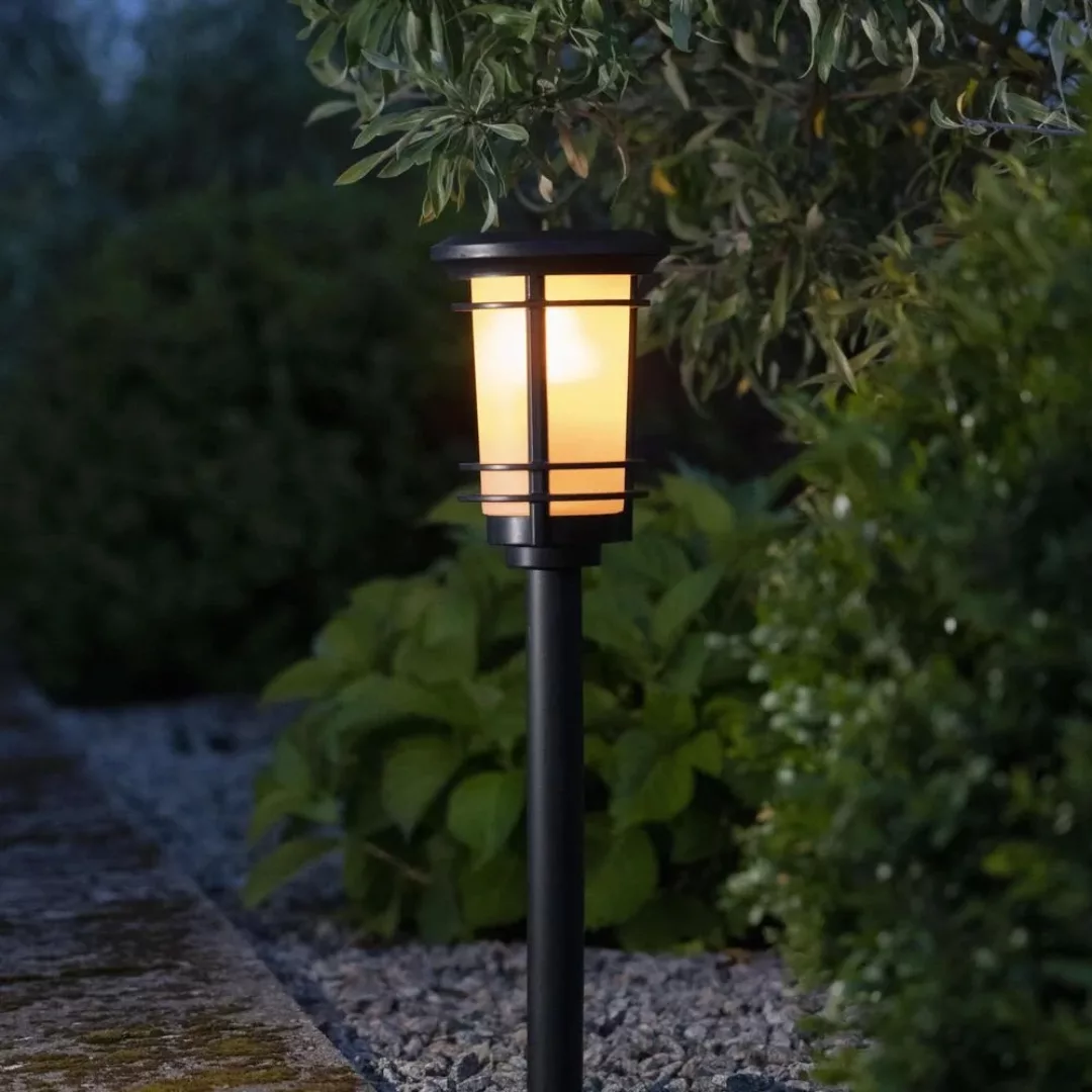 LED-Solar-Sockelleuchte Flame mit Flammeneffekt günstig online kaufen