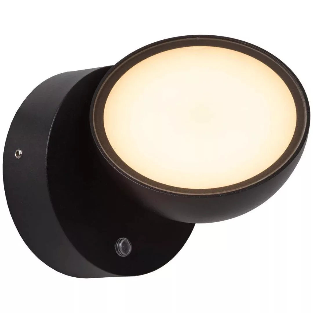 LED Wandleuchte Finn in Schwarz 12W 1200lm IP54 mit Dämmerungssensor günstig online kaufen