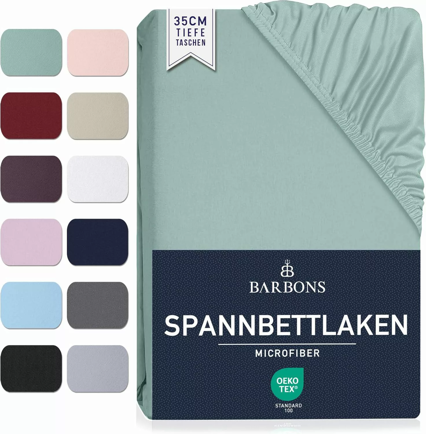 BARBONS Spannbettlaken Mikrofaser Bettlaken, 35 cm günstig online kaufen
