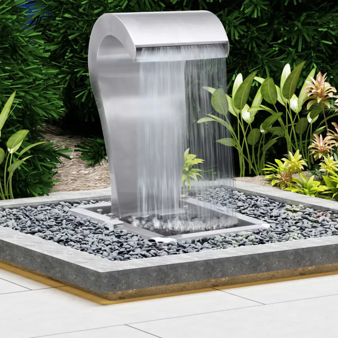 Garten-wasserfall Silbern 52,4x34,2x82 Cm Edelstahl günstig online kaufen