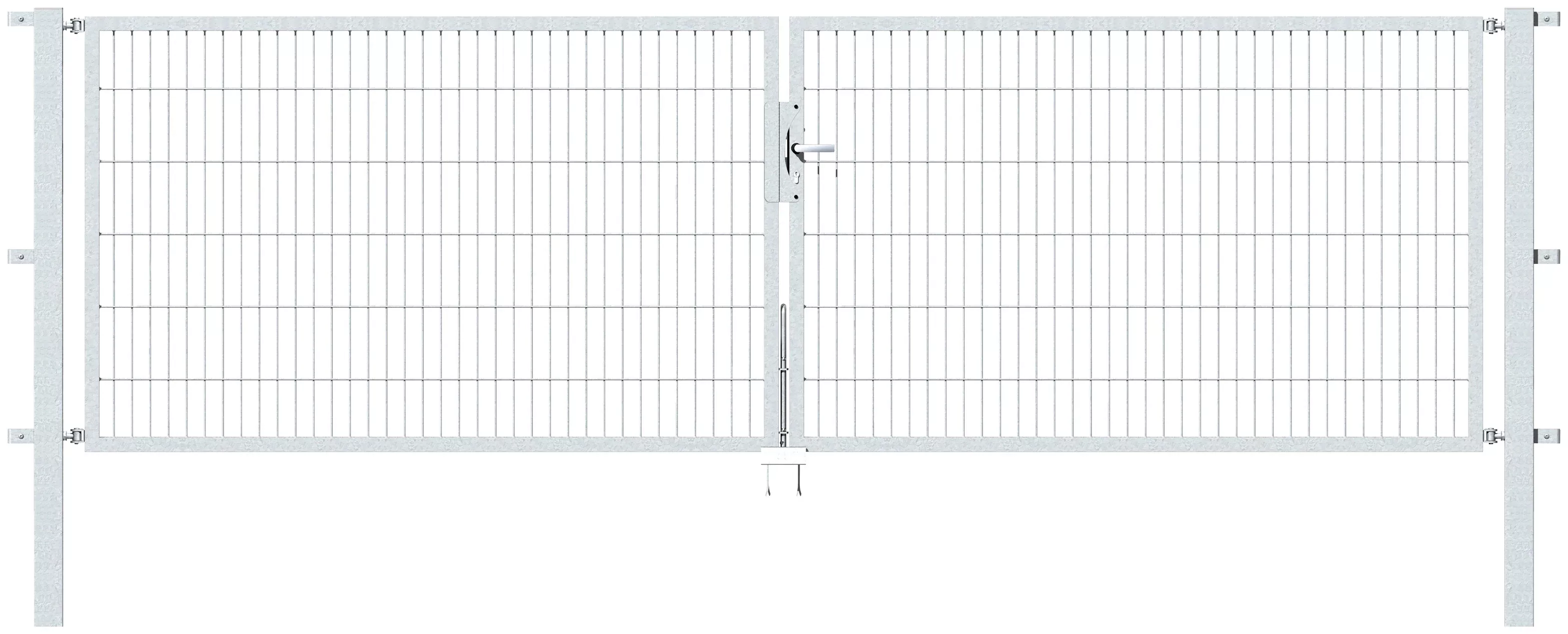 Metallzaun Doppeltor für Doppelstabmatte verzinkt z. Einbeton. 120 cm x 400 günstig online kaufen