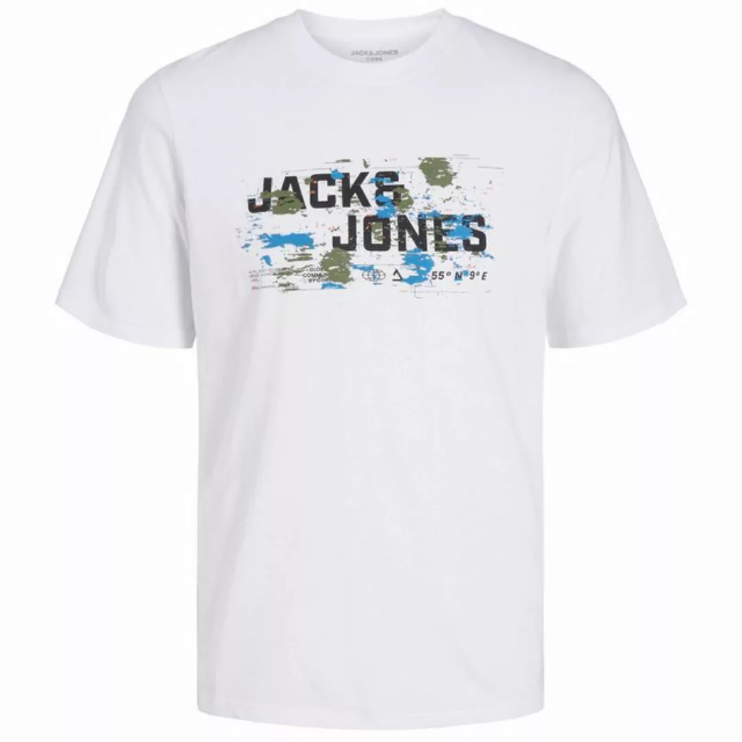 Jack & Jones Rundhalsshirt Große Größen Herren T-Shirt weiß Frontprint Jack günstig online kaufen